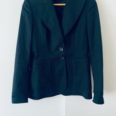 Escada Black Tailored Blazer EU36 UK 8 Designer Jacket with Animal Print Detail