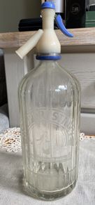 Vintage Etched Glass Soda Syphon by Hooper Struve Collectable