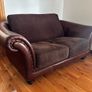 Brown Leather & Fabric 3-Seater Sofa Image 2