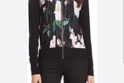 Ted Baker - Black Floral Pleated Front Bomber Jacket - UK 10 - BNWT RRP 170