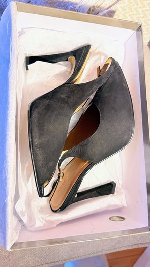 Kazar Lyria-02 Black Suede Slingback Heels EU 39 / UK 6 Worn Once
