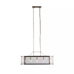 Lux & Belle 5Lt Pendant - Antique Brass Metal & Clear Glass