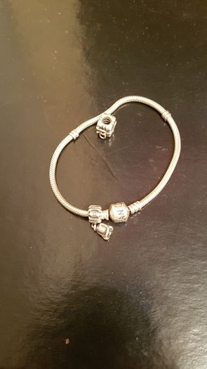 Pandora oxidised silver bracelet