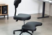 Mobile Cross Legged Desk Chair with Wheels, Home and Office, Flexible Kneeling Chair for Fidgeting, Adjustable Yoga Meditation Criss Cross Seat, Backrest, Black