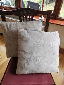 2 X cushions grey floral