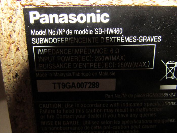 Panasonic speakers with sub