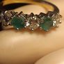 18ct Gold Vintage Diamond and Sapphire 5 Stone Ring Image 2