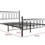 Double Metal Bed Frame 135 x 190 cm with Headboard and Footboard Heavy Duty Foundation,Metal Slat Support, Black Image 6