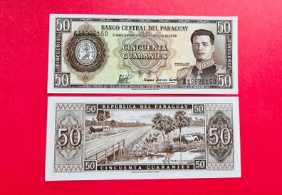 Paraguay  50 Guaranies   1952  Pick  197b. ( Uncirculated )