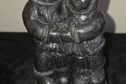Vintage Wolf Original Soapstone Inuit Couple Statue