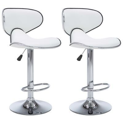 NEW SALE | Bar Stools 2 pcs White Faux Leather