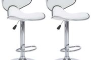 NEW SALE | Bar Stools 2 pcs White Faux Leather