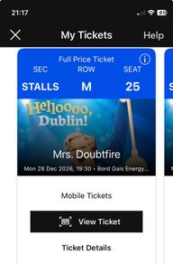 Mrs Doubtfire Tickets