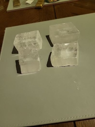 Optical calcite mineral specimens