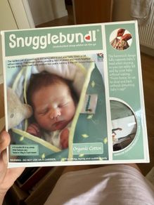 Snugglebundl The Baby Blanket with Handles, Grey Star