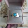 silver stamped ring with turquoise Image 5