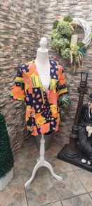 Vintage 90s 00s navy floral summer blazer size small medium