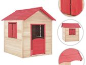 Kids Play House Fir Wood Red