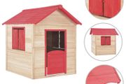 Kids Play House Fir Wood Red
