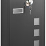 NEW SALE | Modern Wall Mounted Post Box with Viewing Windows, Nameplate, Lock with Copper Core, Easy to Install, Black Image 2