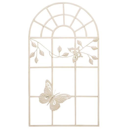 Nostalgia Stable Window Metal Frame with Butterfly  Antique Style 97cm