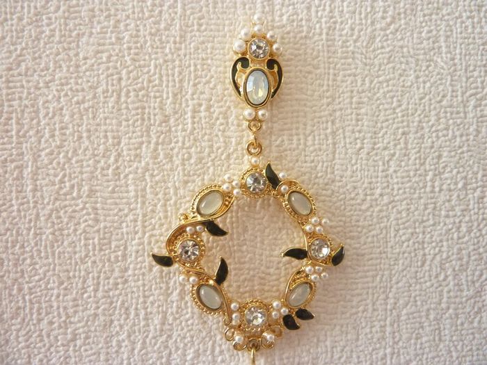 Vintage Style Faux Pearl Boho Chic Drop Gold Earrings
