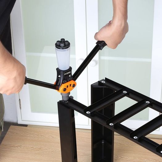Rivet Gun 35cm Professional rivet gun set for Heavy Work - Excellent Lever Design and Adjustable Handle - Equipped with 5 Replaceable Nosepieces