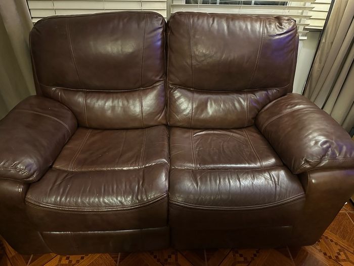 2 seater recliner sofa - brown