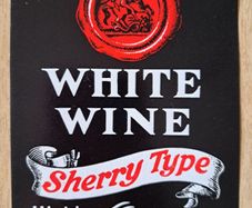 Vintage  Sherry type white wine label