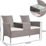 Garden Bench Weatherproof Polyrattan Table Cushions 320 kg Load Capacity UV-Resistant Garden Balcony Bench Furniture Bench 2-Seater 143 x 55 x 88 cm Cream Image 2