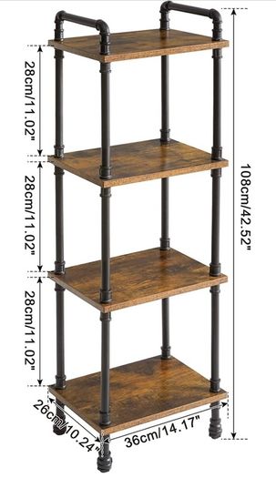 Ladder Shelf,4-Tier Storage Shelves,Small Bookshelf,Shelving Unit with Metal Frame,Vintage Industrial Plant Display Stand,Bookcase for Living Room, Home Office (FREE POSTAGE)