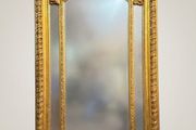 Large French Style Gilt Wood Section Mirror