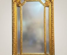Large French Style Gilt Wood Section Mirror