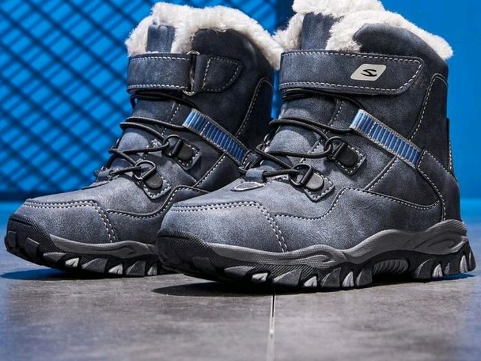 Winter Children's Snow Boots   Non-slip Waterproof  Mid-calf Outdoor Walking Shoes For Boys And Girls snow boots size fits 21 22 cm