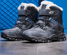 Winter Children's Snow Boots   Non-slip Waterproof  Mid-calf Outdoor Walking Shoes For Boys And Girls snow boots size fits 21 22 cm