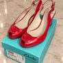 Clarks Ladies Sissy Bahama Red Patent Leather Slingback Wedge Sandals UK 6.5 D Image 6
