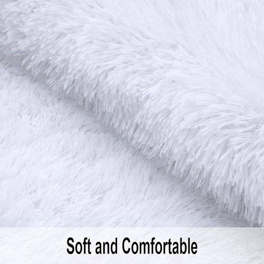 Round Rugs for Bedrooms Fluffy Living Room Circle Area Rug Soft Shaggy Carpet for Kids Room Floor Mat (Grey, 80cm)