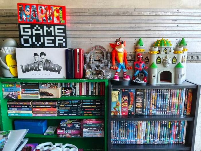 action figure, graphic novel, toys,books, VHS massive collection
