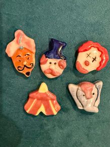 Porcelain circus feves (beans)