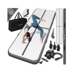 KESSER 2 Mtr - Airtrack Exercise Mat, Inflatable Fitness Mat, Gymnastics Mat with Carrying Bag and Electric Air Pump