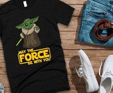 May the force be with you star wars baby yoda the mandalorian T-shirt tee top shirt