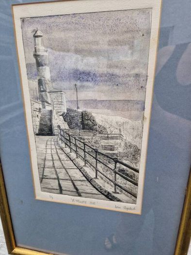 Artists signed print  limited edition number 1 of 7 Print  Plymouth Hoe by Iain Urquhart