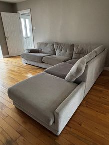 Grey Living Room Corner Sofa/Couch