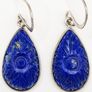 Silver And Lapis Earrings Like New With COA Image 2