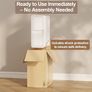 Small Bedside Table, Narrow Bedside Cabinet with Drawers Pre-assembled Slim Bedside Table with Leather Surface for Bedroom, 20cm (White) Image 7