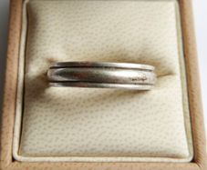 Vintage 925 Sterling Silver Band Men's Ring with Engraving size W - 4,6g
