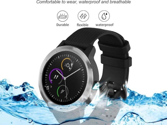 22mm Strap Compatible for Fossil Gen 5, Compatible for Samsung Galaxy Watch 3 45mm, Sports Silicone Replacement Wristband Compatible for Garmin Vivoactive 4