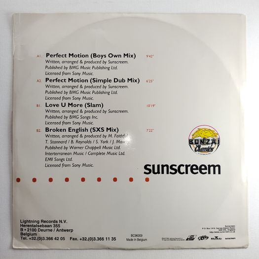 Sunscreem - Perfect Motion - Bonzai Record - QUALITY Early 90s Vocal TRANCE Classic!!