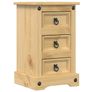 Bedside Cabinet Corona 35x32.5x58 cm Solid Wood Pine Image 4
