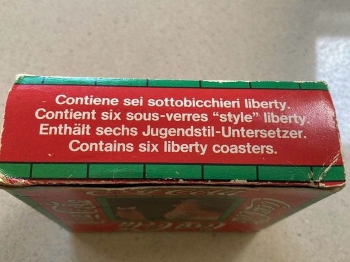 Coca Cola 6 Metal Liberty Coasters